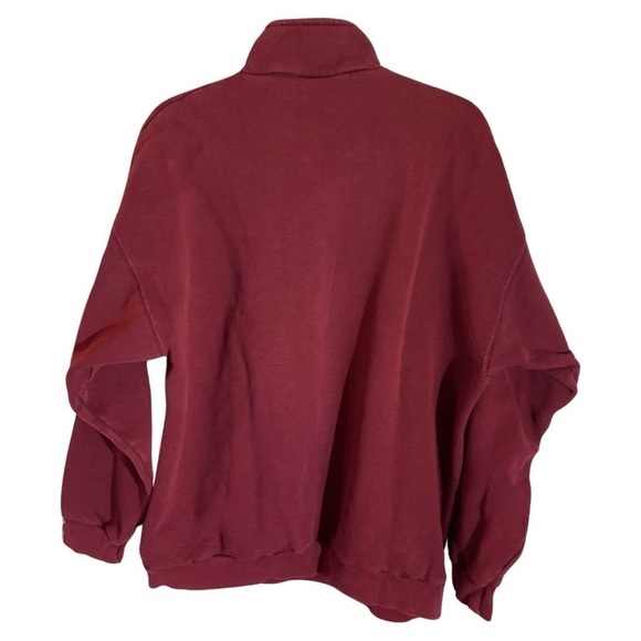 UNISEX BALLY’S CASINO 1/4 ZIP SWEATSHIRT BURGUNDY SIZE XL - Picture 2 of 7